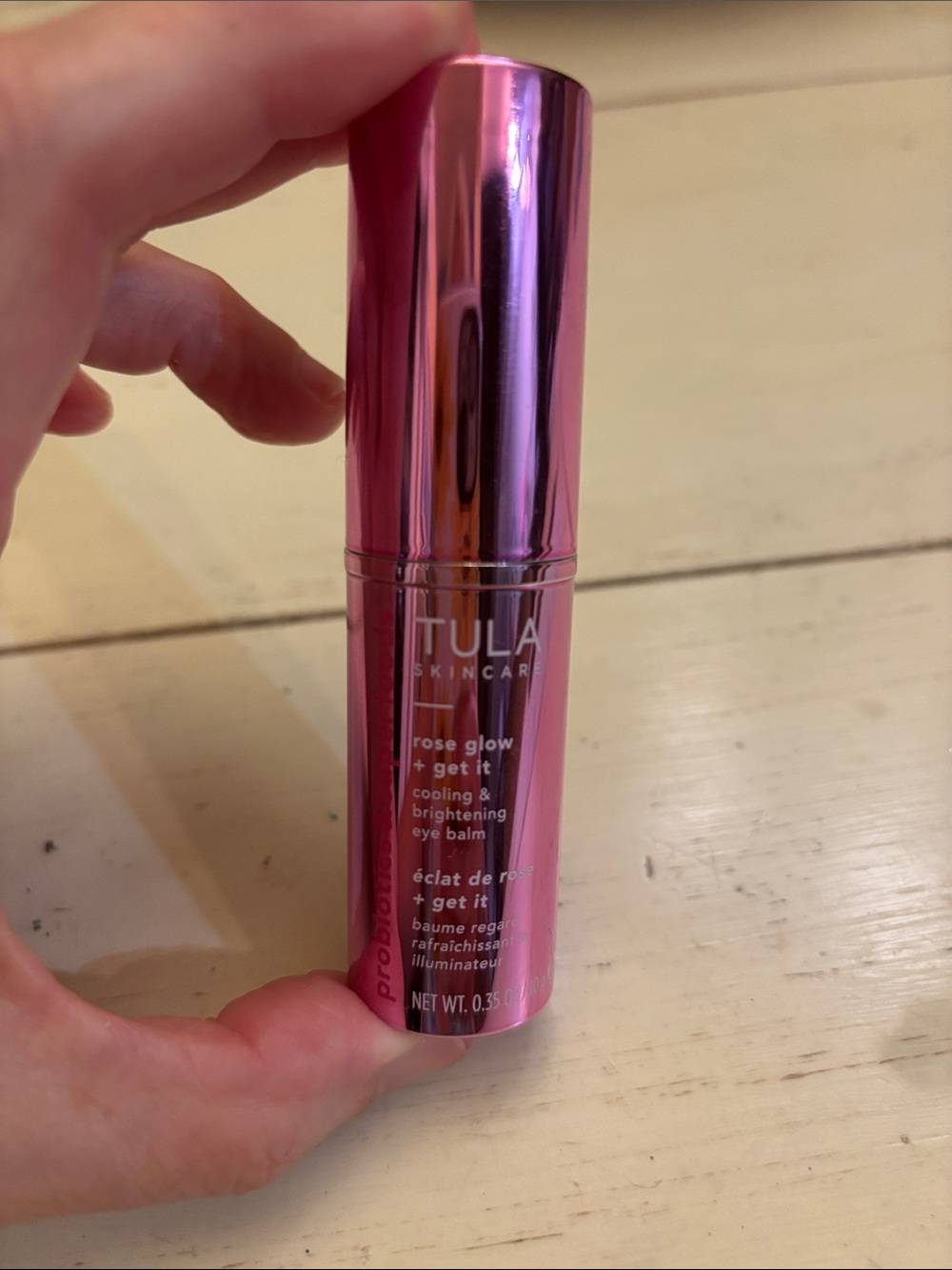 Tula Rose Glow + Get It Cooling & Brightening Eye Balm - Metallic Pink